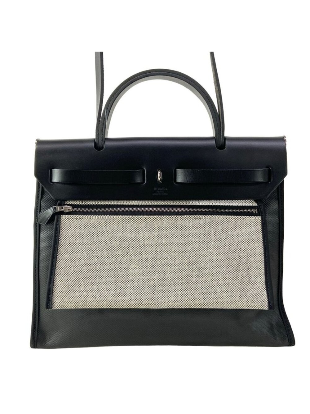 Hermes Handbag Herbag Zip PM Black Silver - Picture 3 of 15
